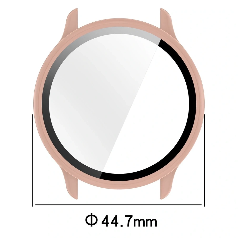 Etui ze szkłem do zegarka Bizon Case+Glass Watch do Garmin Vivoactive 6 różowe