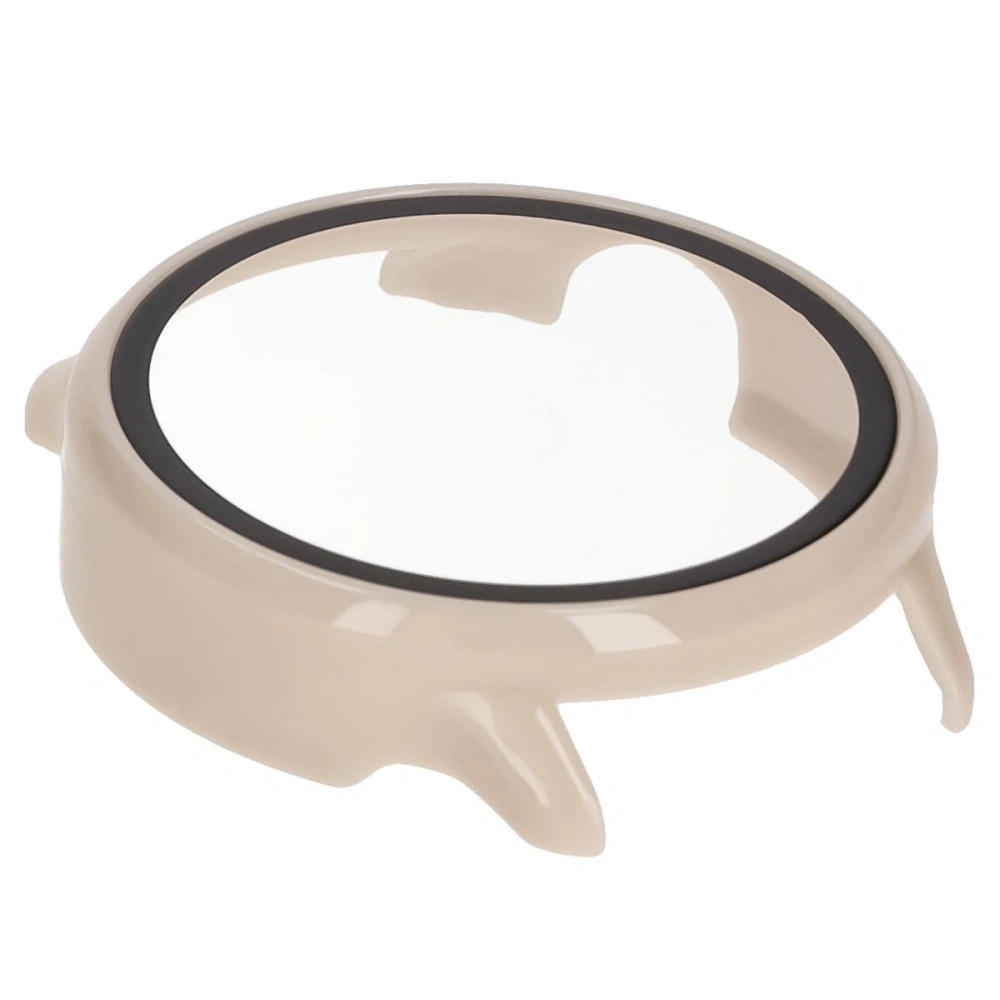 Etui ze szkłem do zegarka Bizon Case+Glass Watch do Garmin Vivoactive 6 beżowe