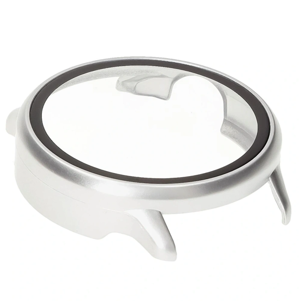 Etui ze szkłem do zegarka Bizon Case+Glass Watch do Garmin Vivoactive 6 satynowo srebrne