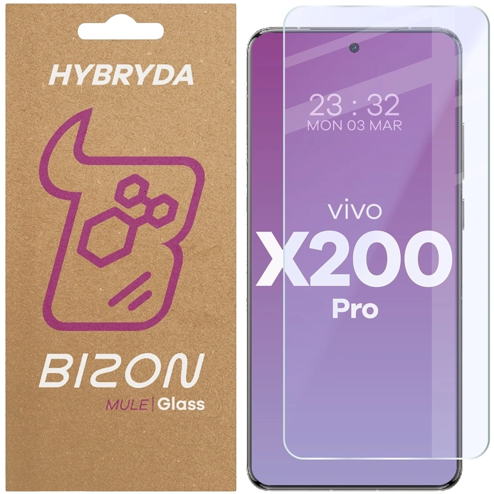Elastyczne szkło hybrydowe Bizon Glass Mule do Vivo X200 Pro