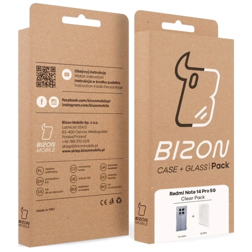 Kup Bizon Case Clear Pack rugalmas tok + 2x kijelzőfólia Xiaomi Redmi Note 14 Pro 5G - BIZ9241 - {ean13} - Sklep Home Screen