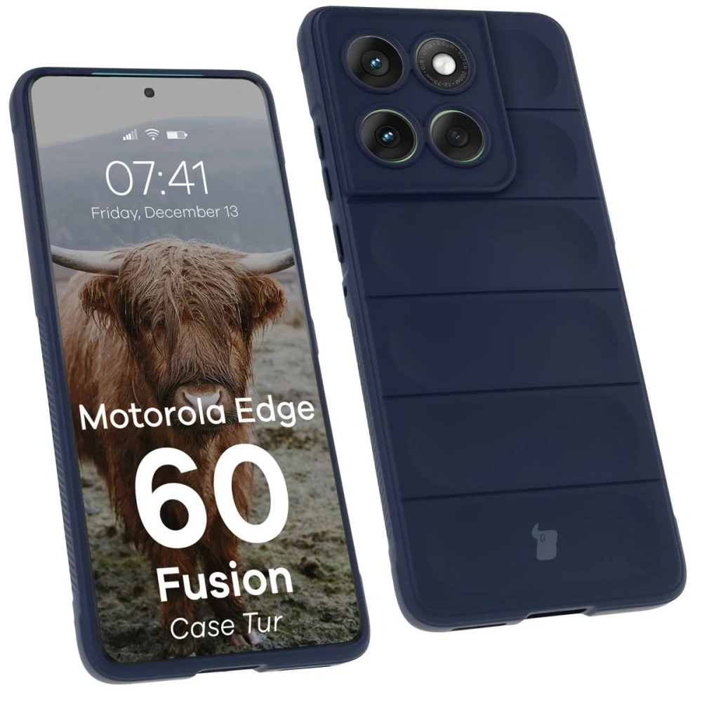 Pancerne etui Bizon Case Tur do Motorola Edge 60 Fusion / Edge 60 granatowe