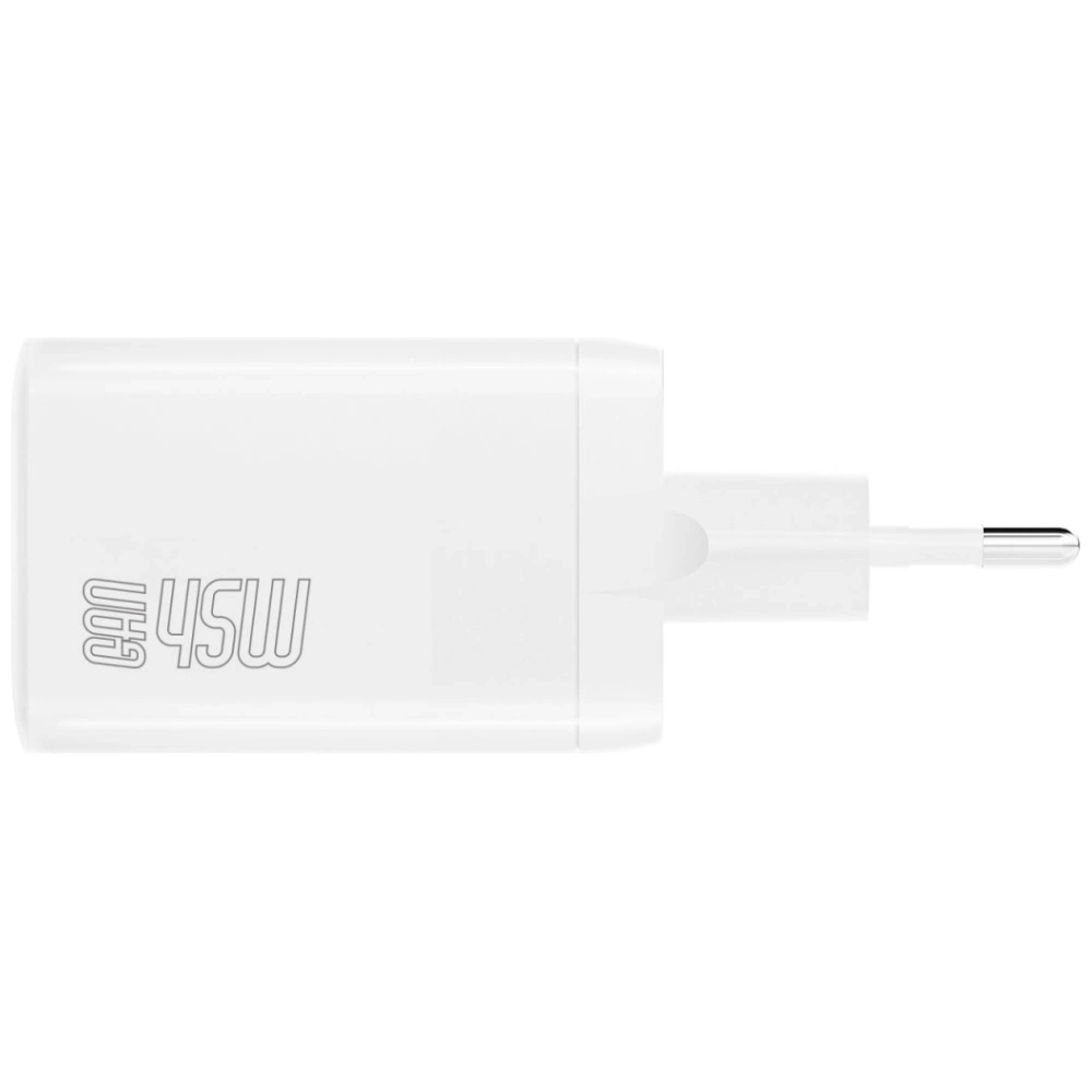 Ładowarka sieciowa 4smarts PDPlug Dual 45W GaN 2xUSB-C biała