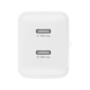 Buy 4smarts PDPlug Dual 45W GaN 2xUSB-C White Wall Charger - 4SMR90 - {ean13} - Home Screen Store Europe
