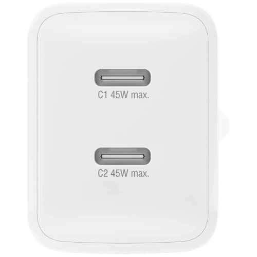 Kup 4smarts PDPlug Dual 45W GaN 2xUSB-C Bílý Nástěnný Nabíječ - 4SMR90 - {ean13} - Sklep Home Screen