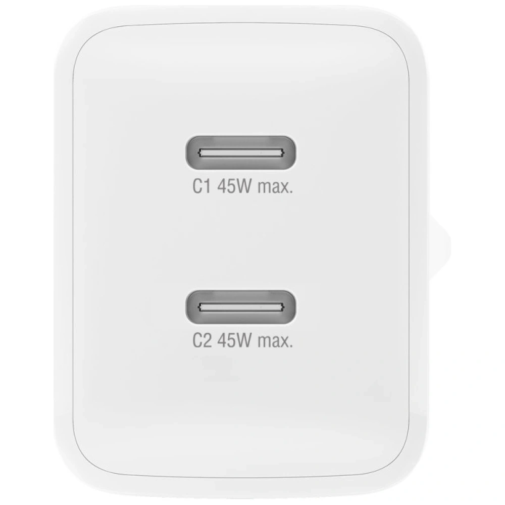 Ładowarka sieciowa 4smarts PDPlug Dual 45W GaN 2xUSB-C biała