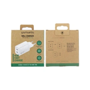 Kup 4smarts PDPlug Dual 45W GaN 2xUSB-C Fehér Fali Töltő - 4SMR90 - {ean13} - Sklep Home Screen