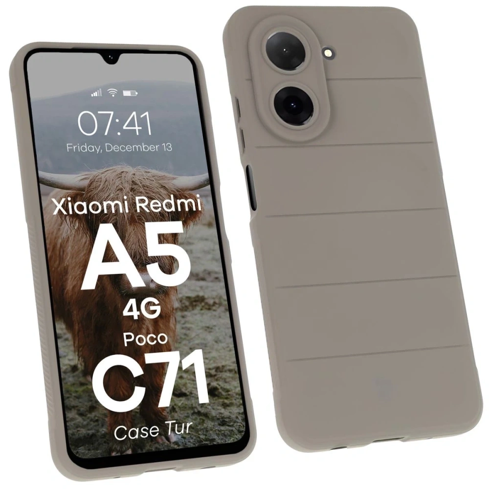 Pancerne etui Bizon Case Tur do Xiaomi Redmi A5 4G / POCO C71 4G jasnoszare