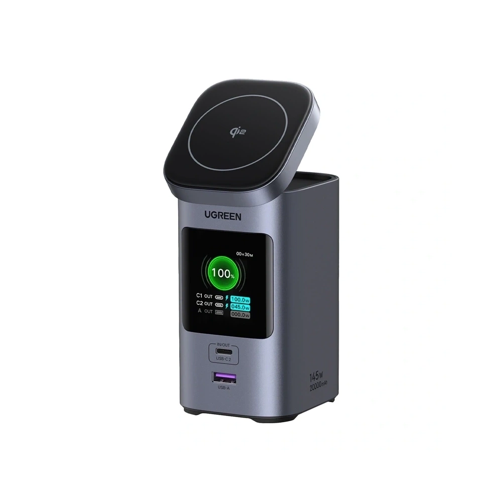Ładowarka indukcyjna / Powerbank UGREEN Nexode 2w1 20000mAh 145W Qi2 USB-A, 2xUSB-C