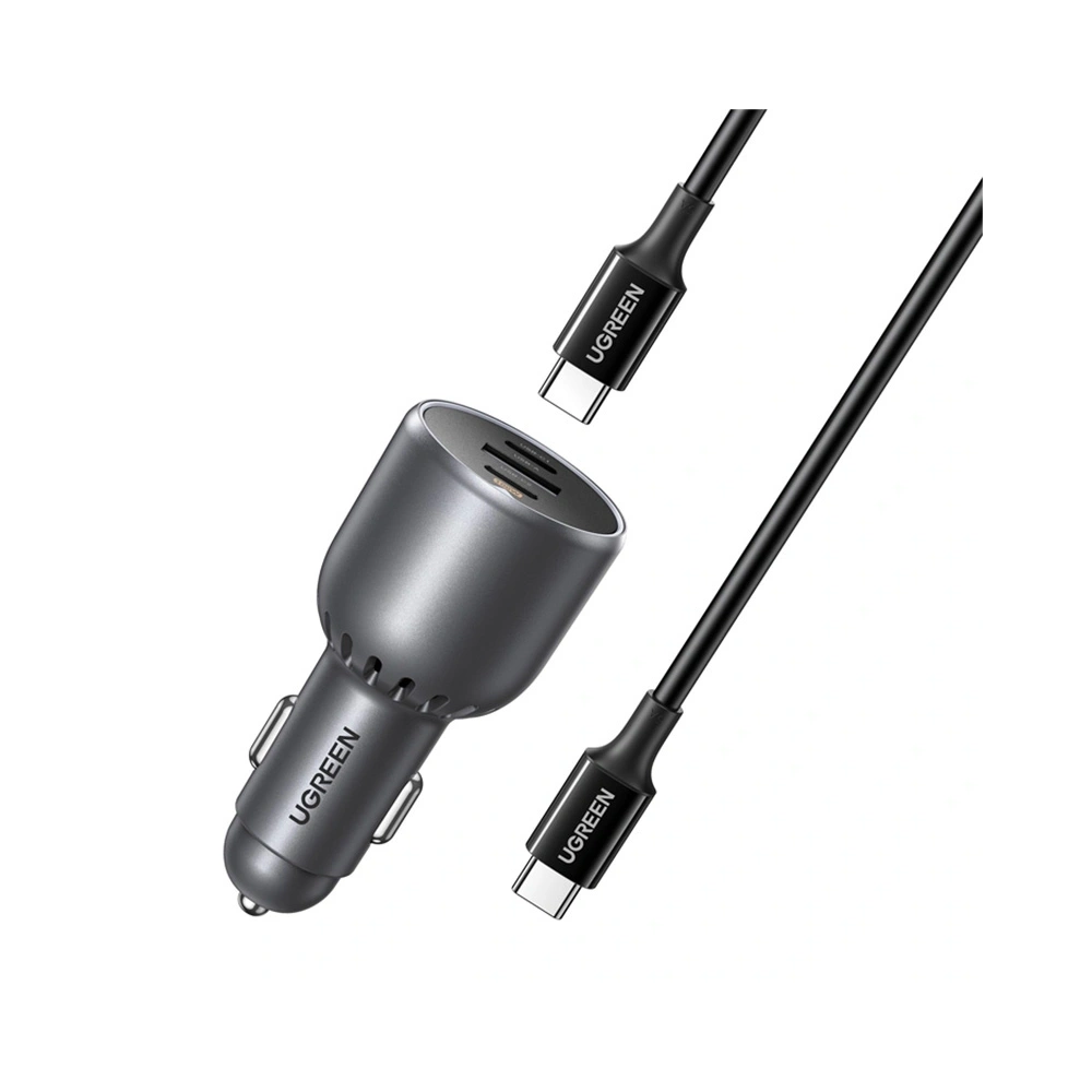 Ładowarka samochodowa UGREEN EC705 USB-A, 2xUSB-C 130W + kabel 1m 5A