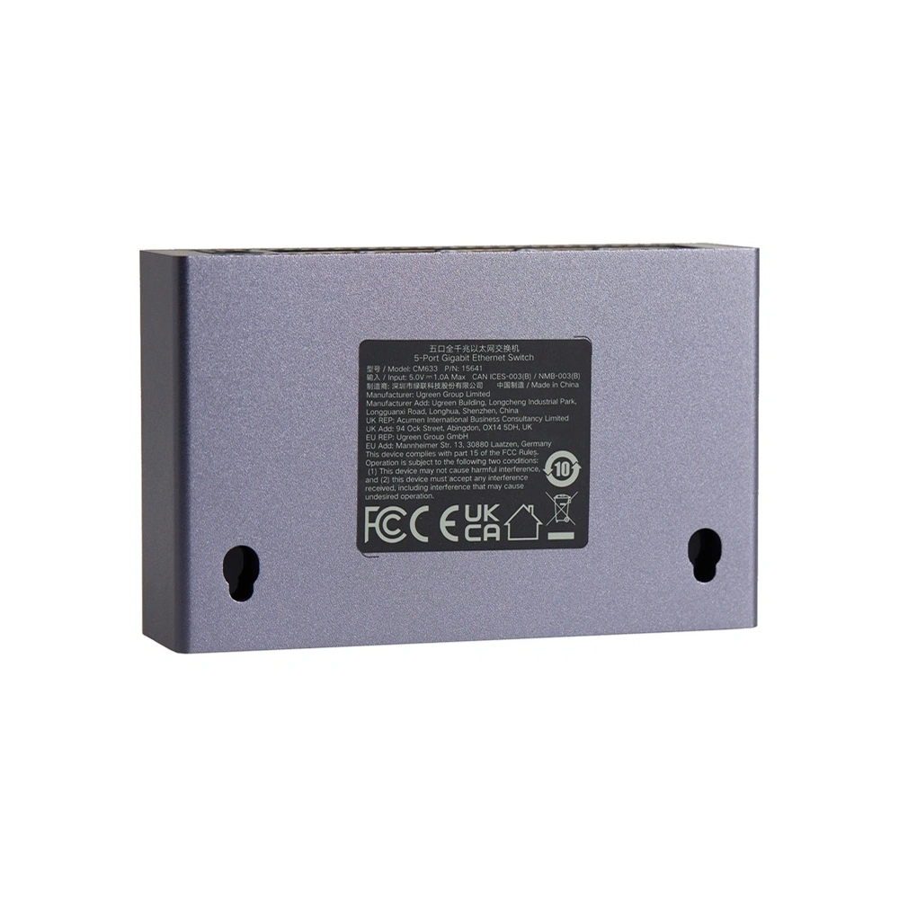 Przełącznik Switch UGREEN CM633 5-portowy GigaBit Ethernet (czarny)