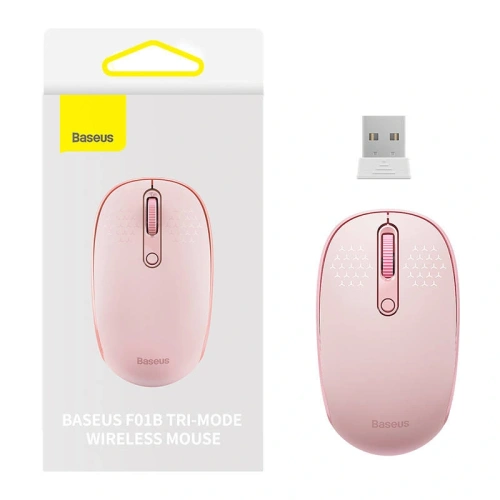 Buy Baseus F01B Tri-Mode Wireless Mouse 2.4G BT 5.0 1600 DPI (pink) - BSU8959 - {ean13} - Home Screen Store Europe