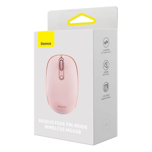 Kup Baseus F01B Tri-Mode Wireless Mouse 2.4G BT 5.0 1600 DPI (rosa) - BSU8959 - {ean13} - Sklep Home Screen
