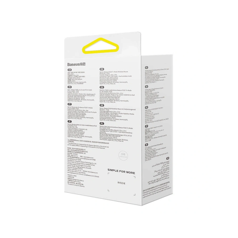 Bezprzewodowa myszka Baseus F01B Tri-Mode 2.4G BT 5.0 1600 DPI(różowa)