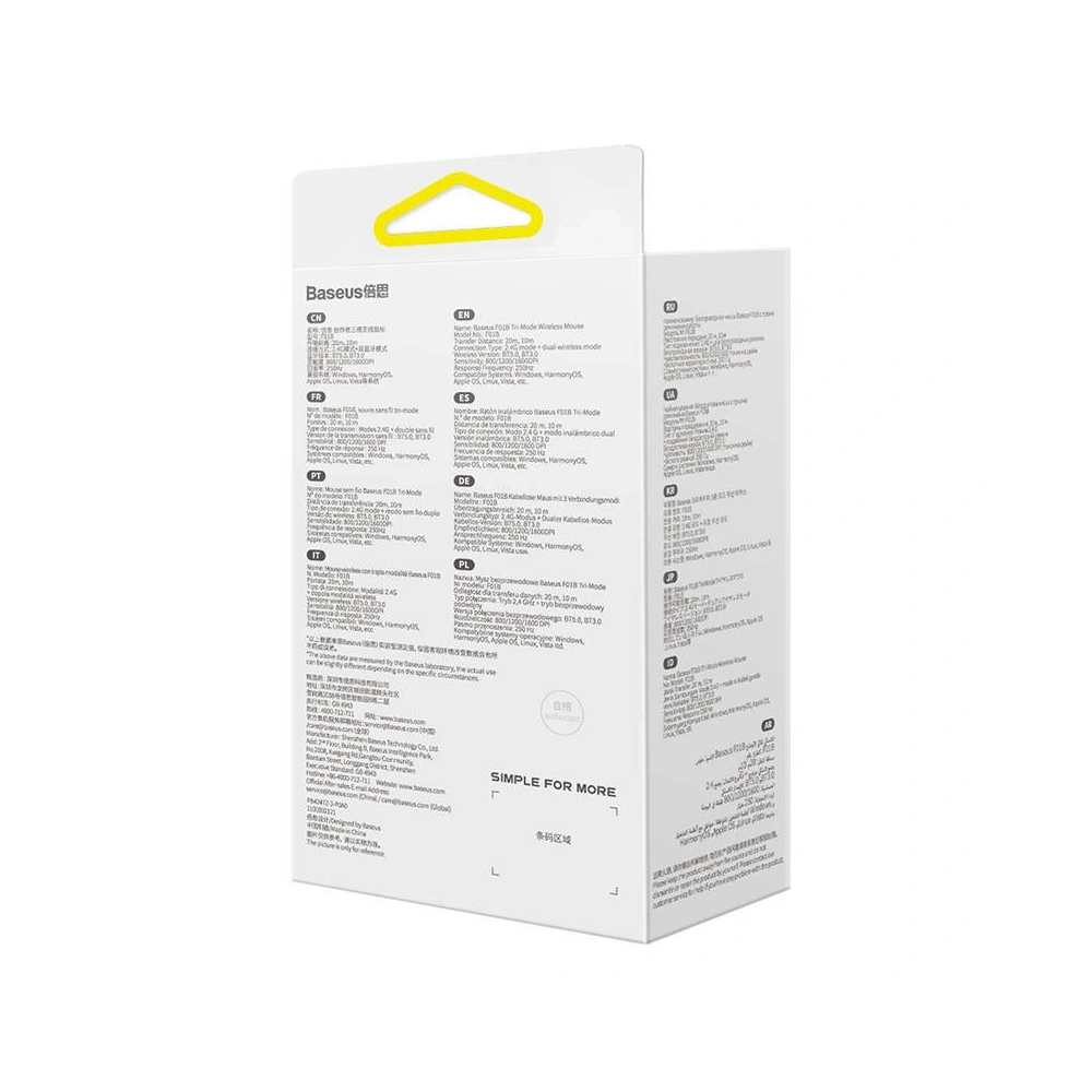 Bezprzewodowa myszka Baseus F01B Tri-Mode 2.4G BT 5.0 1600 DPI (szara)