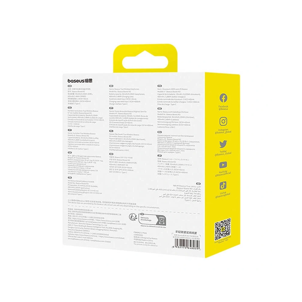 Bezprzewodowe słuchawki douszne TWS Baseus Bowie M3 (niebieskie)