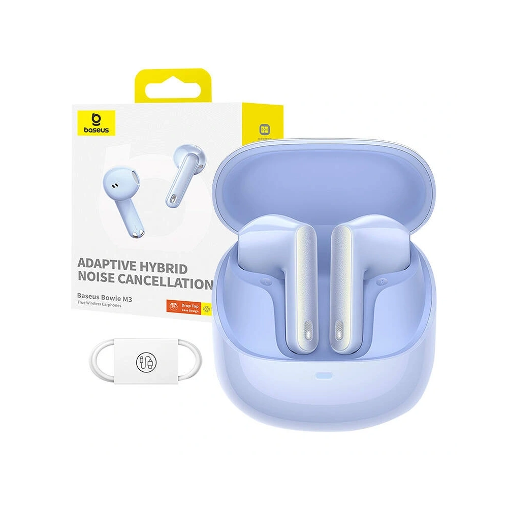 Bezprzewodowe słuchawki douszne TWS Baseus Bowie M3 (niebieskie)