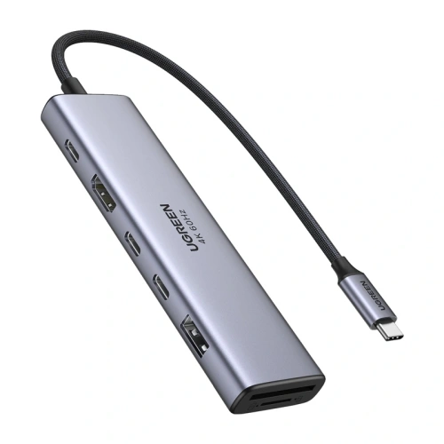 Kup UGREEN 7v1 Adaptér USB-A 3.2, 2xUSB-C 3.2, USB-C Pass-through, HDMI 4K60Hz, SD/TF - UGR5638 - {ean13} - Sklep Home Screen