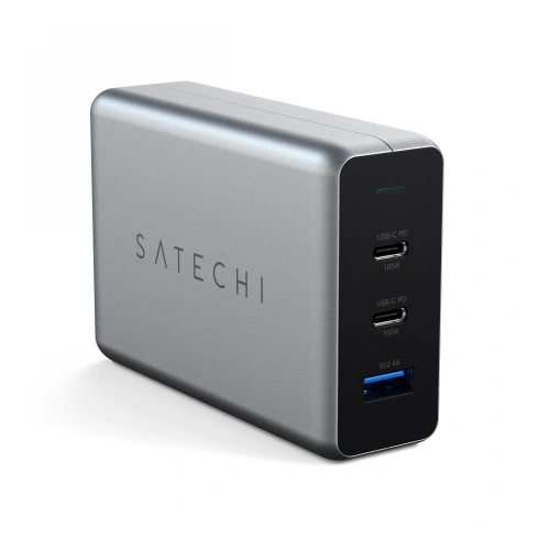 Buy Satechi PD GaN Charger 100W 100W USB-A, 2xUSB-C (space gray) - STH192 - {ean13} - Home Screen Store Europe