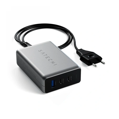 Buy Satechi PD GaN Charger 100W 100W USB-A, 2xUSB-C (space gray) - STH192 - {ean13} - Home Screen Store Europe