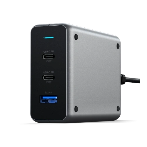 Buy Satechi PD GaN Charger 100W 100W USB-A, 2xUSB-C (space gray) - STH192 - {ean13} - Home Screen Store Europe