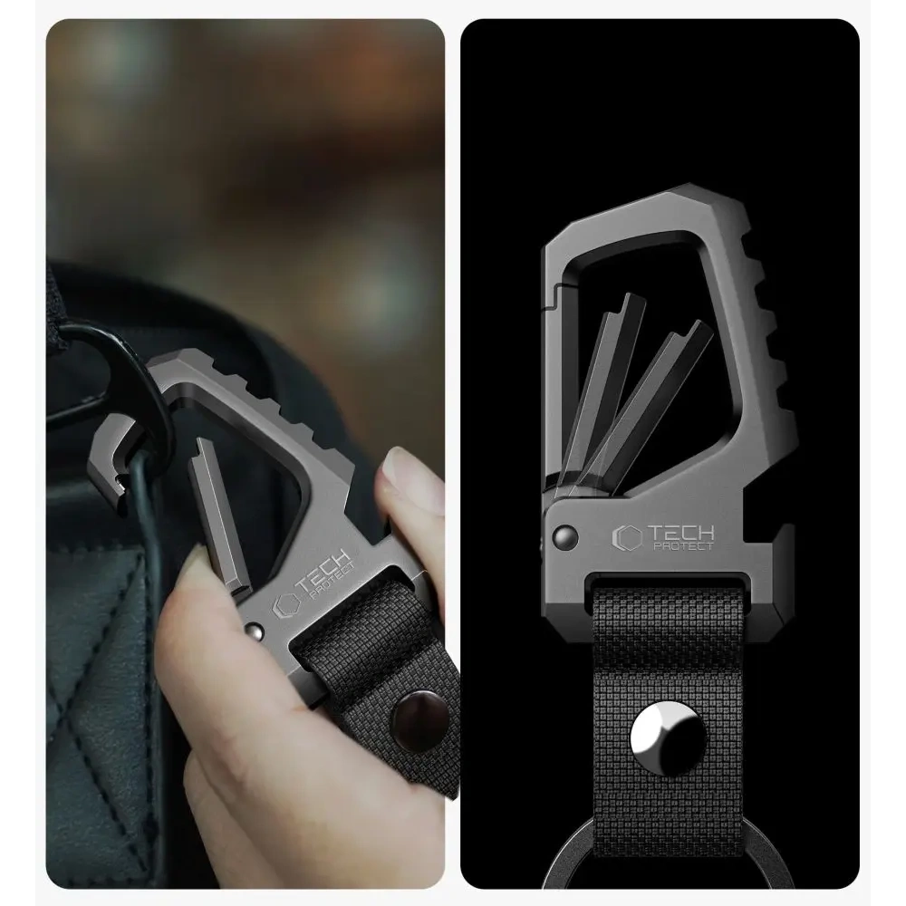 Brelok Tech-Protect Slidelock Carabiner Keychain Gunmetal