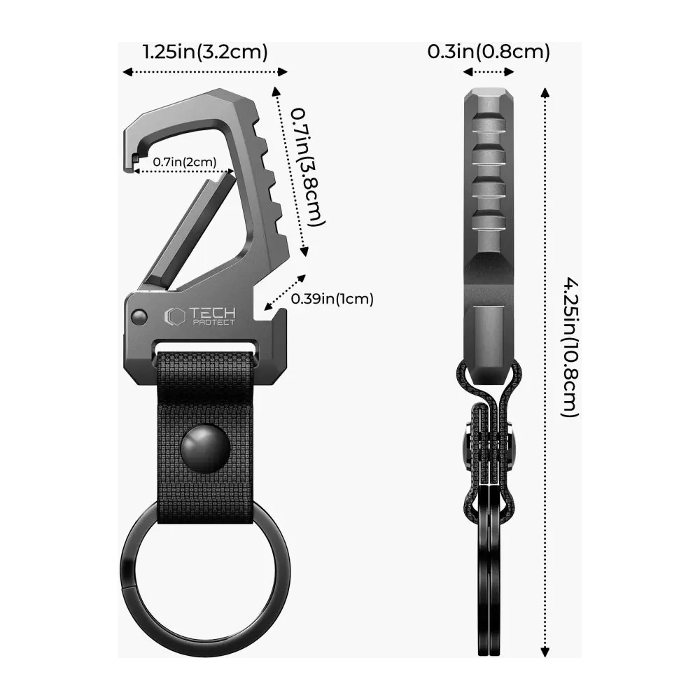 Brelok Tech-Protect Slidelock Carabiner Keychain Gunmetal