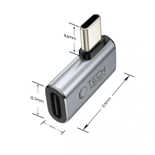 Kup Adapter USB-C / USB-C Tech-Protect Ultraboost AA01 Angle Adapter USB-C Grey - THP4223 - {ean13} - Sklep Home Screen