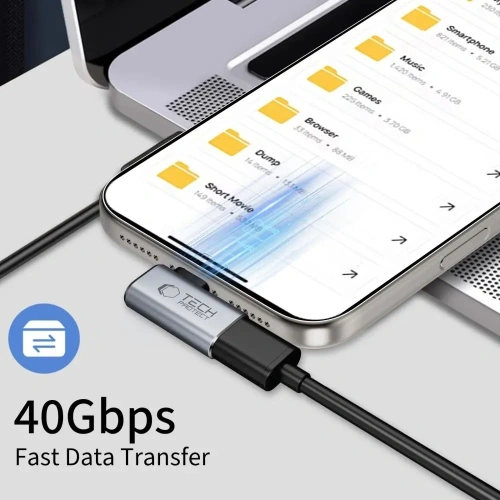 Kup Adapter USB-C / USB-C Tech-Protect Ultraboost AA01 Angle Adapter USB-C Grey - THP4223 - {ean13} - Sklep Home Screen