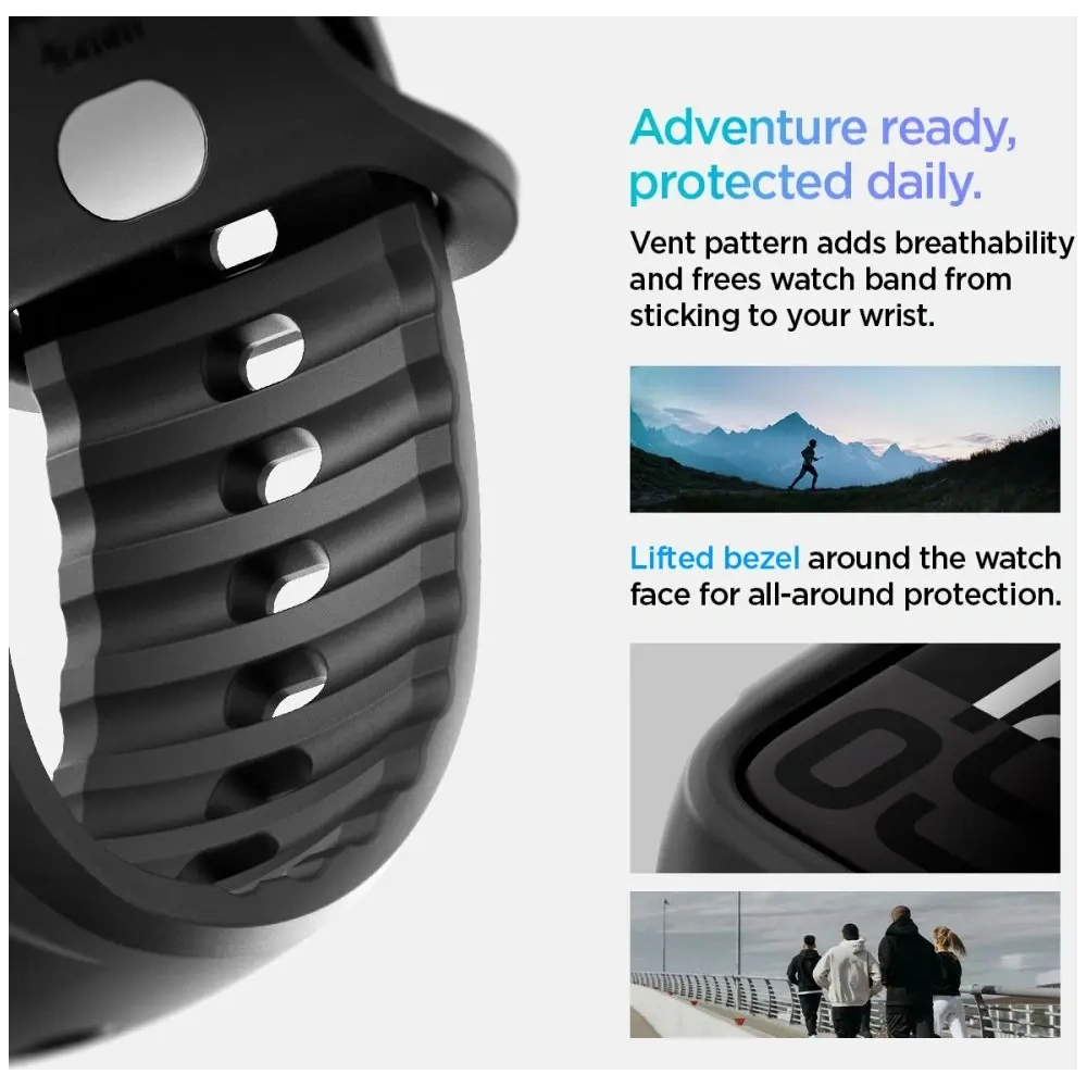 Pasek Spigen Liquid Air Pro Apple Watch 10 / 11 46mm Matte Black