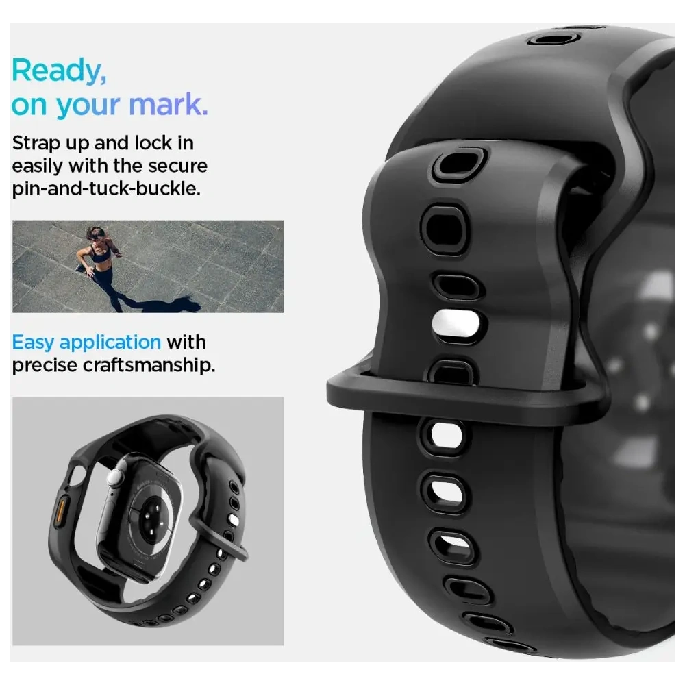 Pasek Spigen Liquid Air Pro Apple Watch 10 / 11 46mm Matte Black