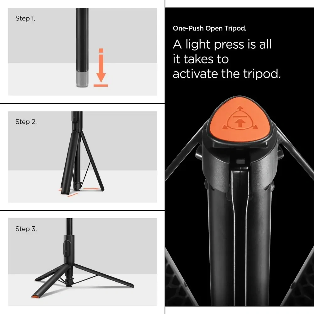 Kijek Spigen S541W Bluetooth Selfie Stick Tripod Black