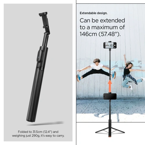 Buy Spigen S541W Bluetooth Selfie Stick Tripod Black - SPN16785 - {ean13} - Home Screen Store Europe