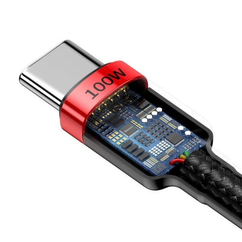 Kup USB-C kábel Baseus Cafule, QC 3.0, PD 2.0, 100W, 5A, 2m (piros-fekete) - BSU1520REDBLK - {ean13} - Sklep Home Screen