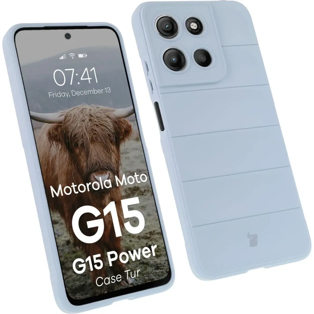 Pancerne etui Bizon Case Tur do Motorola Moto G15 / G15 Power jasnoniebieskie