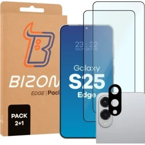 Buy BIZON Edge Pack 2x screen glass + camera glass Samsung Galaxy S25 Edge - BIZ9256 - {ean13} - Home Screen Store Europe
