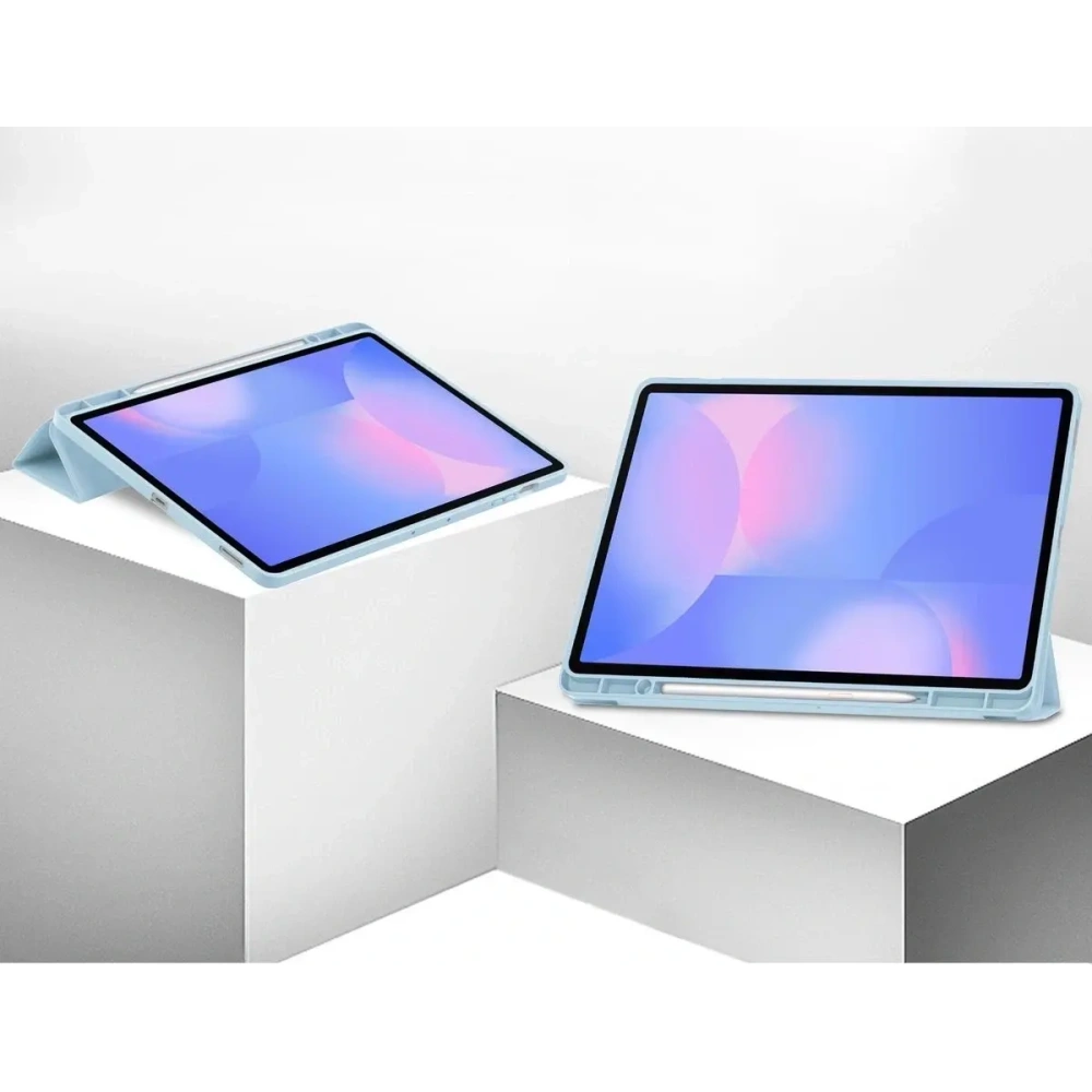 Etui z klapką Bizon Case Tab Lizard do Samsung Galaxy Tab S10 FE+ Plus błękitne