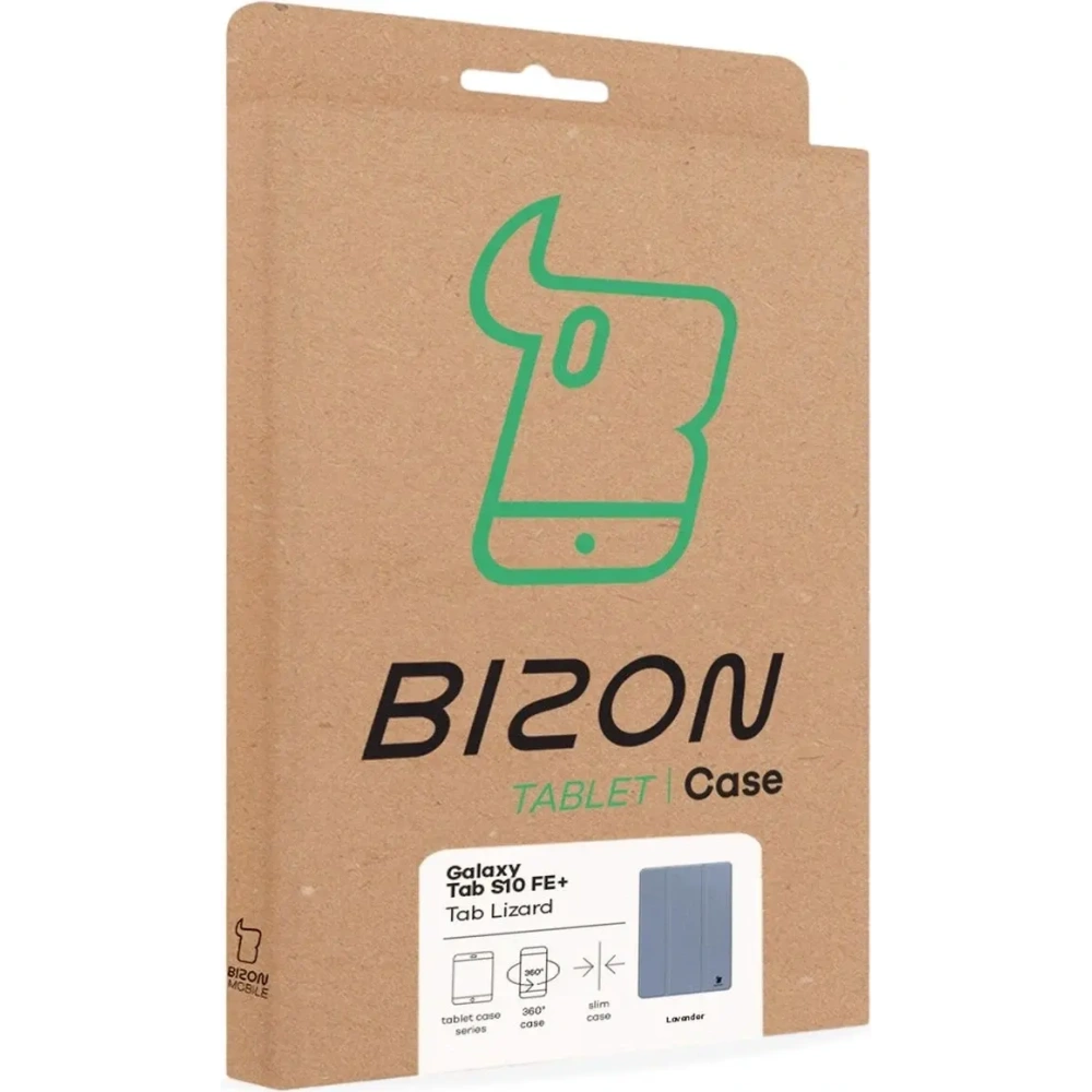Etui z klapką Bizon Case Tab Lizard do Samsung Galaxy Tab S10 FE+ Plus lawendowe