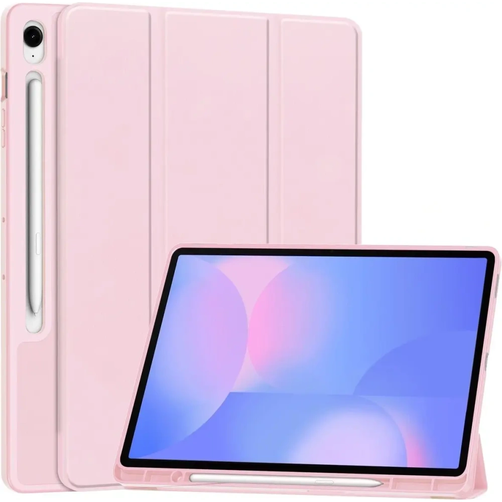 Etui z klapką Bizon Case Tab Lizard do Samsung Galaxy Tab S10 FE+ Plus różowe