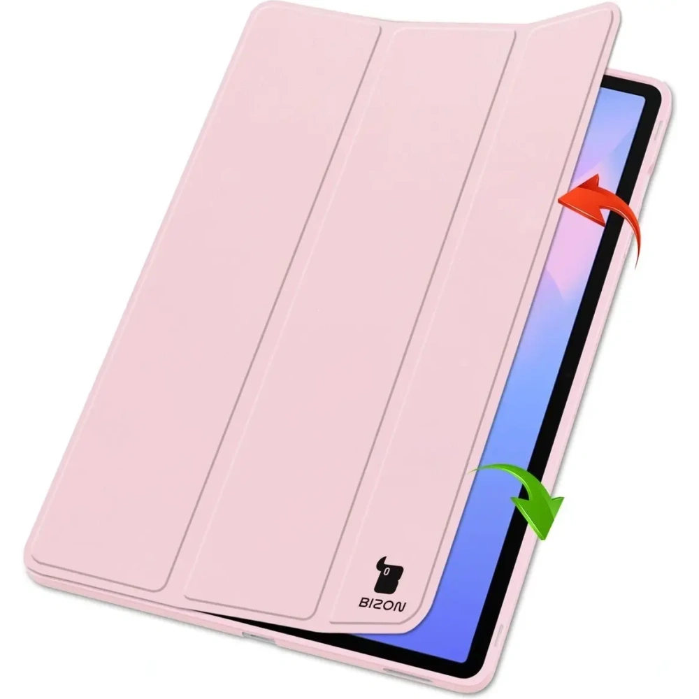 Etui z klapką Bizon Case Tab Lizard do Samsung Galaxy Tab S10 FE+ Plus różowe
