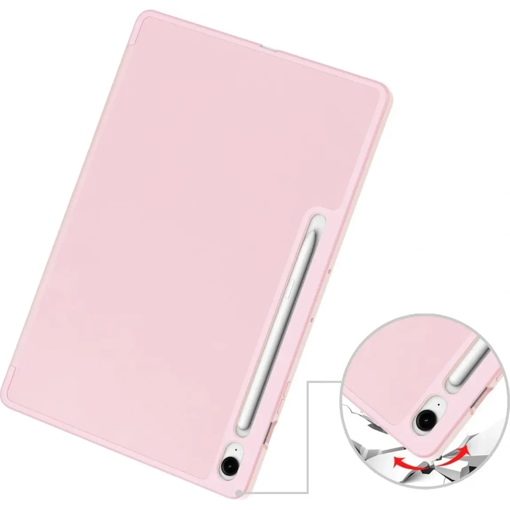 Etui z klapką Bizon Case Tab Lizard do Samsung Galaxy Tab S10 FE+ Plus różowe