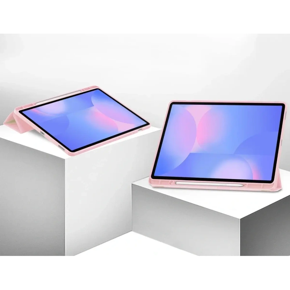 Etui z klapką Bizon Case Tab Lizard do Samsung Galaxy Tab S10 FE+ Plus różowe