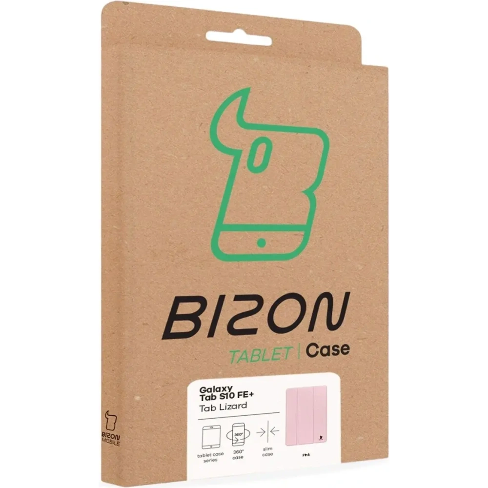 Etui z klapką Bizon Case Tab Lizard do Samsung Galaxy Tab S10 FE+ Plus różowe