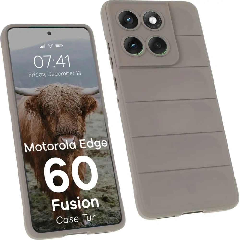 Pancerne etui Bizon Case Tur do Motorola Edge 60 / 60 Fusion jasnoszare