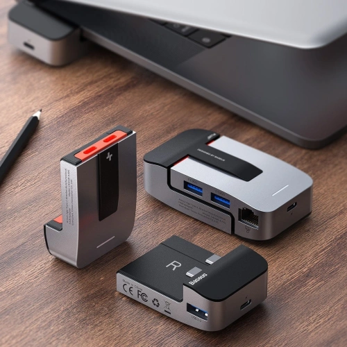 Kup Baseus Apple Adapter 9in1 Armor Age, Hub 3x USB 3.0 + HDMI + 2x ThunderBolt 3 + USB-C + Klinke 3,5mm an MacBook Pro - BSU1524 - {ean13} - Sklep Home Screen