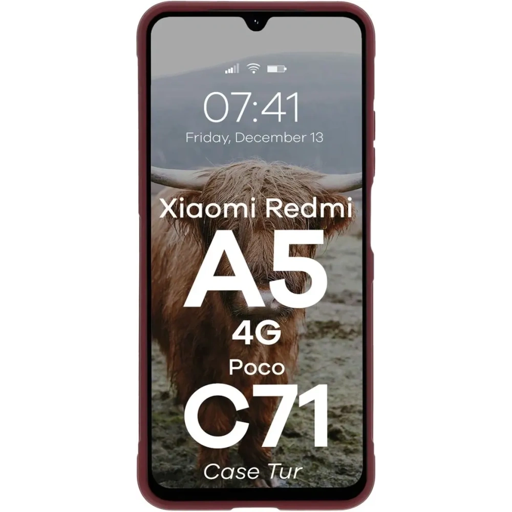 Pancerne etui Bizon Case Tur do Xiaomi Redmi A5 4G / POCO C71 4G burgundowe