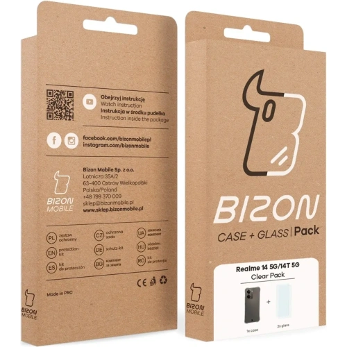 Kup Etui + 2x szkło na ekran Bizon Case Clear Pack do Realme 14 5G / 14T 5G - BIZ9269 - {ean13} - Sklep Home Screen