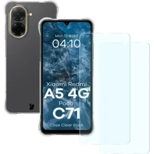 Buy Bizon Case Clear Pack case + 2x screen glass Xiaomi Redmi A5 4G / POCO C71 4G - BIZ9270 - {ean13} - Home Screen Store Europe
