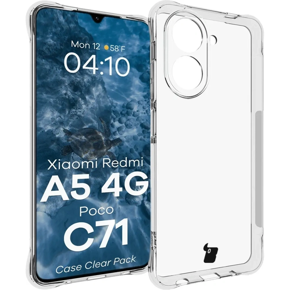Etui + 2x szkło na ekran Bizon Case Clear Pack do Xiaomi Redmi A5 4G / POCO C71 4G