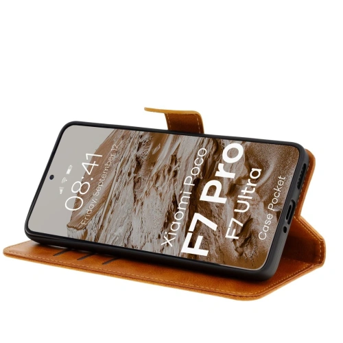 Kup Etui z klapką Bizon Case Pocket do Xiaomi POCO F7 Pro / F7 Ultra brązowe - BIZ9274 - {ean13} - Sklep Home Screen